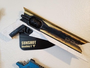 sunshot di montaggio a parete oggetti scena destino arma la pistola etichetta il monte 3d print model - Mito3D