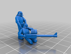 hosytian guardsman dragging autocannon people imperial guard infantry warhammer 40k 3d print model - Mito3D