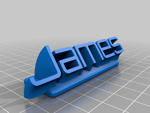 my customized sweeping name plate remixjames office 3d print model - Mito3D