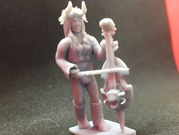 tiefling bard jouets & jeux david bowie le mdn miniature gobelin roi des gobelins les cornes labryinth viole de gambe 3D print model - Mito3D