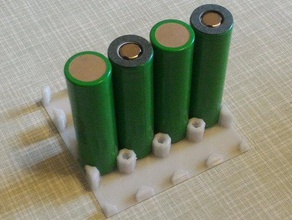 stand rectangular orientation 18650 before gluing diy holder separator 3d print model - Mito3D