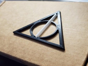 deathly hallows 2 colors signs & logos black two color white 3d print model - Mito3D