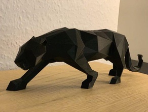 panther origami 3d-drucken Tier big cura deko ender 3 pro flux lion lopresti Unterstützung supreme tiger wohnzimmer 3d print model - Mito3D