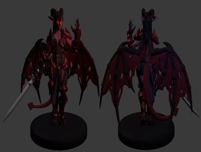 succubus warrior miniature toy & game accessories 3dprintable demon dungeons dragons fantasy tabletop 3d print model - Mito3D