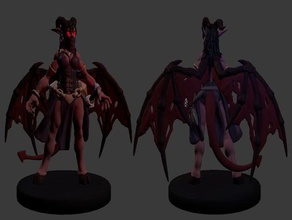 succubus minyatür oyuncak & oyun aksesuarları 3dprintable İblis dungeons dragons fantezi masa üstü 3d print model - Mito3D