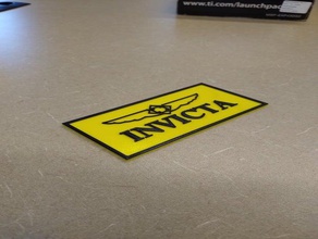 invicta logo signs & logos black yellow watch 3d print model - Mito3D