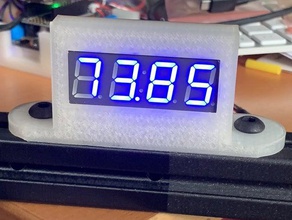 four digit seven segment led display holder 8020 series 10 extrusion 1010 adafruit aluminium profile aluminum clock cnc 3d print model - Mito3D