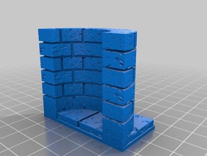 openforge 20 cut stone alcove full height wall toys & games dragons dungeons 3d print model - Mito3D