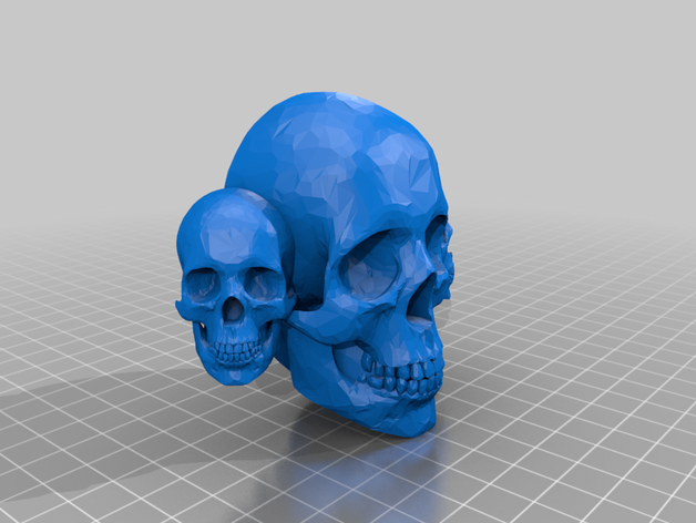 trois à tête de crâne bouton ménage badass le cabinet tiroir squelette 3D print model - Mito3D