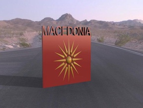 Mazedonien Flagge Schilder & logos flag Mazedonisch mazedonische fahne alt alte vergina Sonne 3d print model - Mito3D
