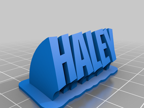 nombre de la placa haley texto inferior oficina personalizado 3d print model - Mito3D