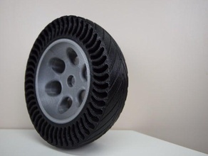 airless tire rim printed quad-extruder vehicles multirap wheel 3d print model - Mito3D