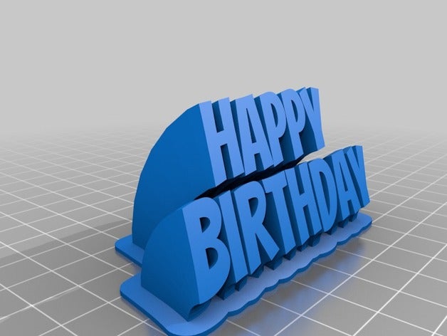 happy birthdat name plate text office customized 3D print model - Mito3D