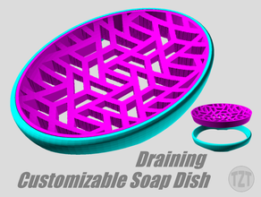 customizable draining soap dish decorative insert bathroom accessories holder tray toilet 3d print model - Mito3D