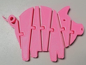 flexi-porc jouets mécaniques flex flexi cochon flexi-cochon flexible le les porcs 3d print model - Mito3D