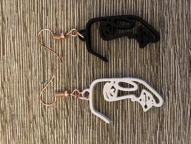volto dell'arte earrings art earring face pendant idealab pendants vista 3D print model - Mito3D