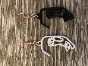 volto dell'arte earrings art earring face pendant idealab pendants vista 3d print model - Mito3D