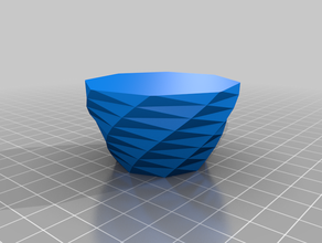 low poly torção da bacia esculturas vaso 3d print model - Mito3D