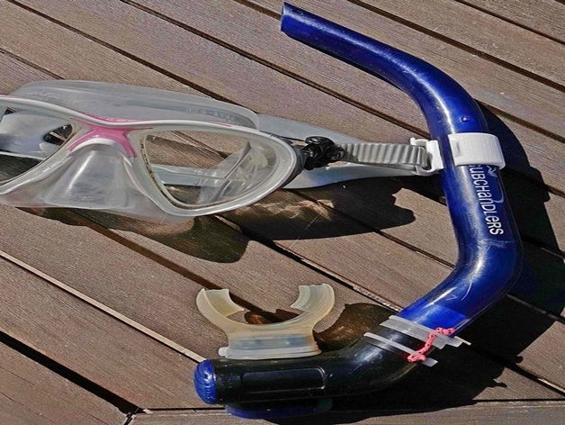 clip masque tuba de détourage sport et loisirs attaché le snorkelclip soutien pièces 3D print model - Mito3D