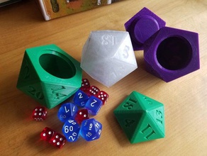 d20 dice holder screw top non-countdown toy & game accessories box 3d print model - Mito3D