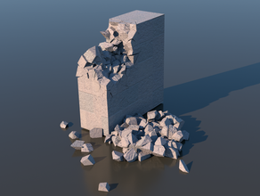 broken wall buildings & structures fracture rock rubber rubble stone 3d print model - Mito3D