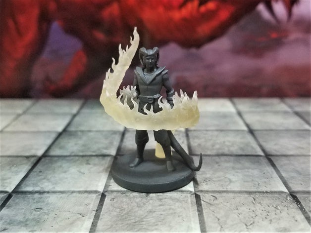 tiefling männlichen Zauberer wirbelnden Flammen Spielzeug & Spiele 3D print model - Mito3D