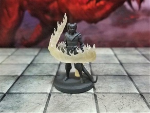 tiefling male sorcerer swirling flames toys & games 3d print model - Mito3D