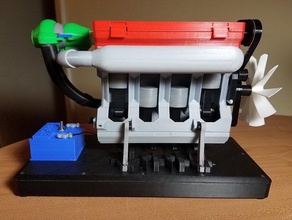 base steiner3d's turbocharged 4-cylinder engine mechanical toys 3d print model - Mito3D