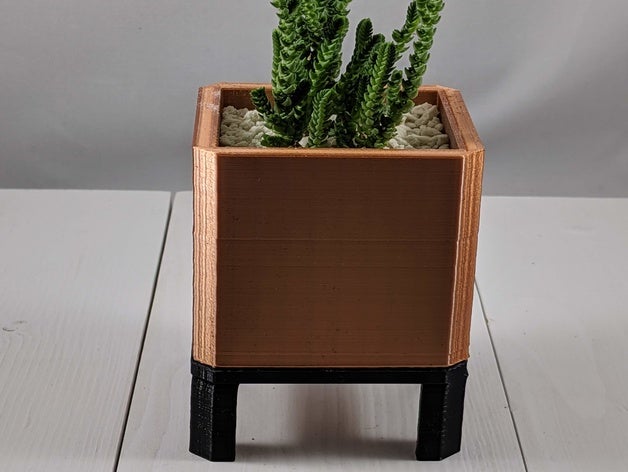 square planter outdoor & garden indoor gardening plant planters pot succulent succulents holder vase 3D print model - Mito3D