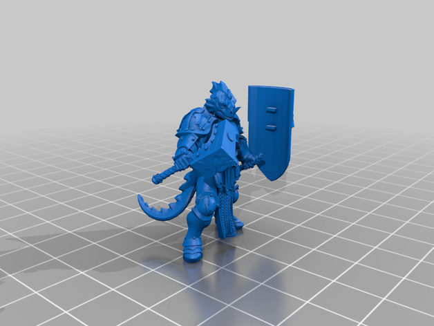 dragonborn-lançado para sempre jogos dnd em miniatura dragão dragonborn masmorras e dragões 3D print model - Mito3D