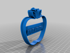 shana tova apple cookie cutter kitchen & dining customized 3d print model - Mito3D