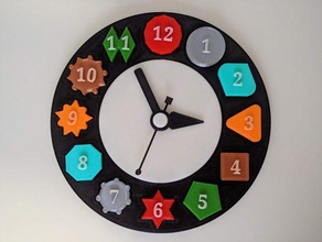 la enseñanza de reloj juguete a los niños doble capa color puzzles 3d print model - Mito3D