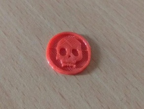 skull coin toy & game accessories creepy halloween roleplaying rpg token 3d print model - Mito3D