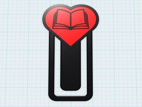 heart bookmark learning page holder reading 3d print model - Mito3D