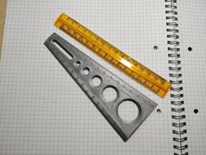 ruler circles logarithmic scale hand tools circle logarithms centimeters school 3d print model - Mito3D