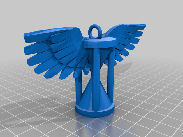 sablier ailé pendentif bijoux un trousseau de clés l'amour les ailes 3D print model - Mito3D