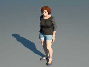 Frau stehend Menschen weiblich Abbildung Modell posieren Zug 3d print model - Mito3D