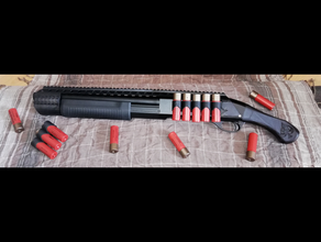 black aces táctica de ferrocarril cyma cm350 m870 remington 870 trishot 3d print model - Mito3D