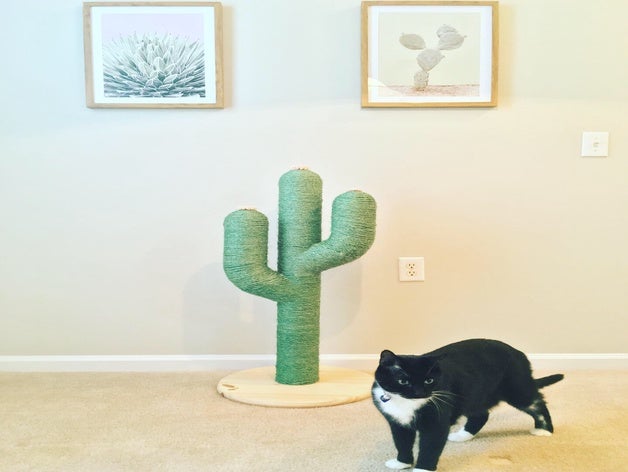 cactus gato rascador las mascotas art los cat de la decoración prusa i3 poste rasguño 3D print model - Mito3D