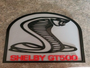 shelby gt500 cobra plak 3d baskı corba ford mustang duvar askı 3d print model - Mito3D