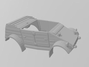 vw 1 16 ölçekli kubelwagen 3d baskı ölçek rc araba yerine taşıyın 3d print model - Mito3D