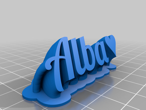 text alba office customized 3d print model - Mito3D