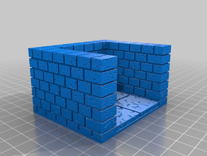 openforge 20 deadend external wall toys & games cut stone dead dungeon tile 3d print model - Mito3D