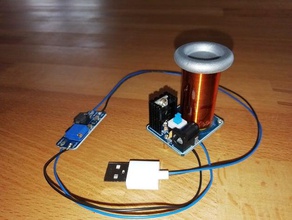 usb tesla coil toroid top load electronics high voltage 3d print model - Mito3D