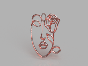 artistic face earring earrings art artist artistc fashion accessories idealab kids love pendant pendants rose roses 3d print model - Mito3D