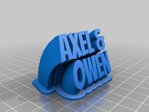 my customized sweeping 2-line name plate text office 3d print model - Mito3D