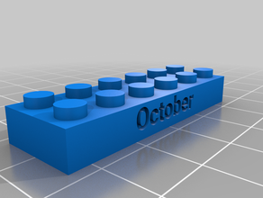 el mes de octubre signos y logotipos personalizado 3d print model - Mito3D