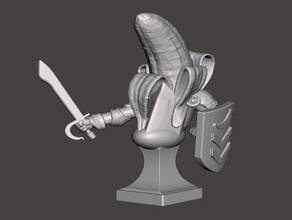 banana knight bust games dnd figure mini miniature statue statuette sword 3d print model - Mito3D