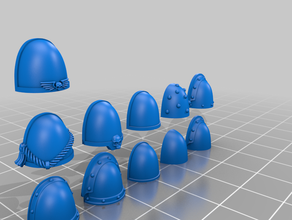 space marine shoulder pads - blank games 3d print model - Mito3D