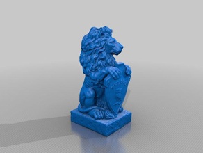 escudo del leon scultura scudo sculture 3d print model - Mito3D